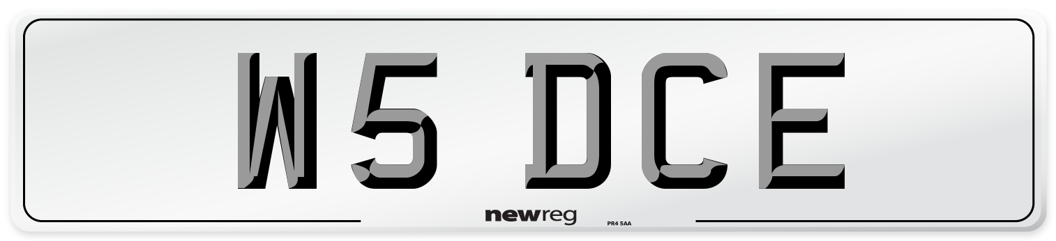 W5 DCE Number Plate from New Reg